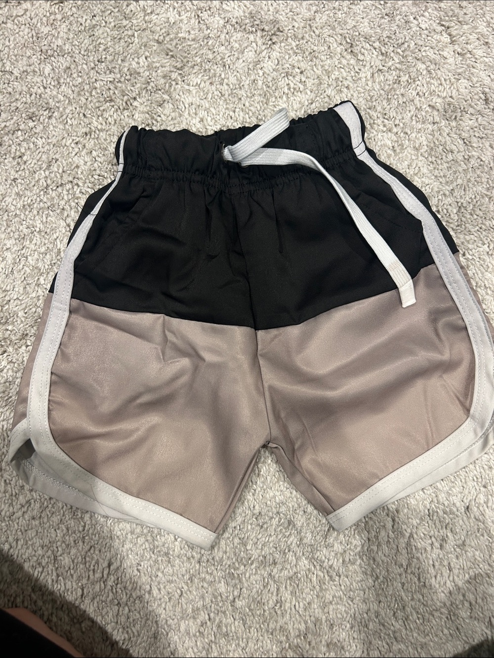 Little Bipsy Black and Taupe Two-Tone Swim Shorts
